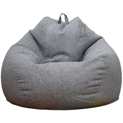 Nouveau pouf extra large, housse de canapé, fauteuil relax d'intérieur pour adultes et enfants - Prix promotionnel - 80 x 90 cm - Gris