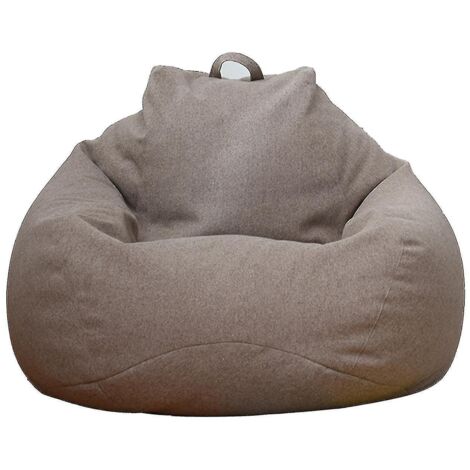 Nouveau pouf extra large, housse de canapé, fauteuil relax d'intérieur pour adultes et enfants, prix promotionnel - 90 x 110 cm - Marron