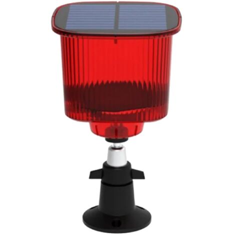 Nouveau Répulsif Solaire pour Oiseaux, Haut-Parleur à Enregistrement Chronométré, Alarme Sonore et Lumineuse pour Protéger les Rizières ou les Vergers, Installation Facile, Rouge