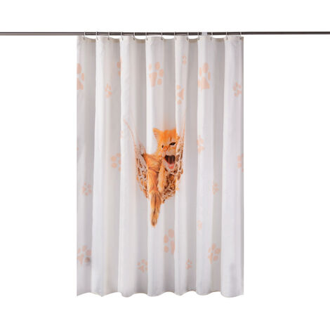 Nouveau rideau de douche rideau de douche en polyester poisson à bulles adapté à la cloison de salle de bain