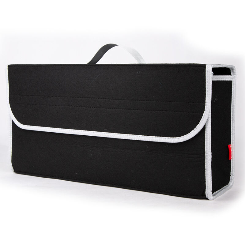 Fortuneville - Sac de rangement multifonction pour coffre de voiture, pliable, en feutre doux, noir, 50 × 17 × 24 cm