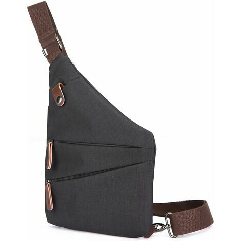 Nouveau Sac de Poitrine Segmenté Sac d'Epaule Anti-vol Sacoche Homme Femme Sac Bandoulière Grande Sling Crossbody Bag pour Cyclisme Camping Équitation Voyage Polyester