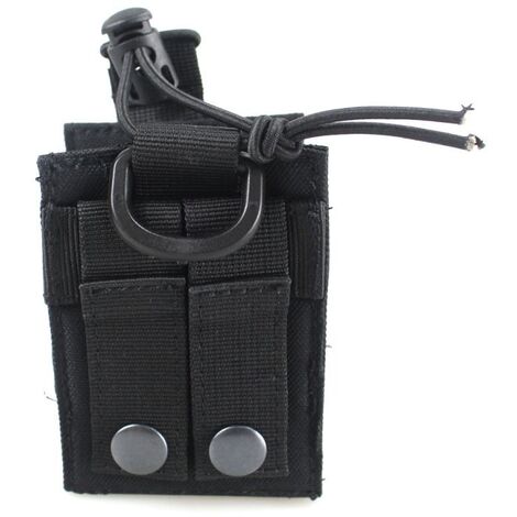 Nouveau Tactique Taupe Radio Talkie Walkie Poche Taille Sac Titulaire Poche Portable Talkie Walkie Holster Sac Fourre-Tout Chasse Camping 1pc (Noir)