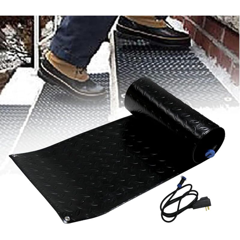 Largeight - Nouveau Tapis De Fonte des Neiges, Tapis Chauffant Extérieur pour L'entrée en Hiver, Caoutchouc Antidérapant avec Prise, Cordon