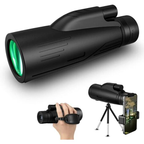 Monoculaire haute puissance 12x50 pour l'observation des oiseaux adultes  avec support pour smartphone et prisme BAK4 pour l'observation de la faune,  la chasse, le camping, les voyages - K&F Concept