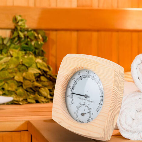 Nouveau Thermomètre D'Humidité En Bois Pour Sauna Accessoire Résistant À La Chaleur En Pin Blanc-AUTRES
