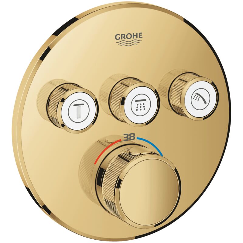 Grohe Grohtherm SmartControl - Mitigeur de douche thermostatique encastré, 3 soupapes, Cool Sunrise 29121GL0