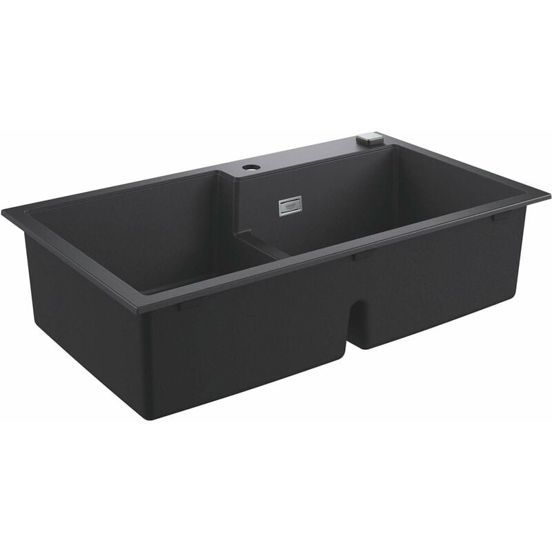 Grohe - viers - Évier composite K500 avec garniture de vidage automatique, 86x50 cm, noir granite 31649AP0