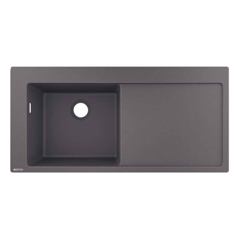 Evier à encastrer 1 bac Hansgrohe S51 450 égouttoir à droite sans vidage gris pierre