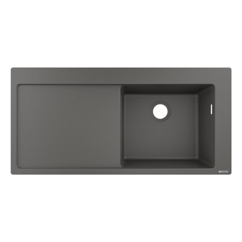 Evier à encastrer 1 bac HANSGROHE S51 450 égouttoir à gauche sans vidage gris pierre