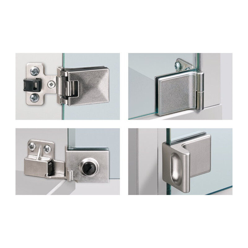 FP - Charnière pour porte vitrée et 5150. nickelée. Givré