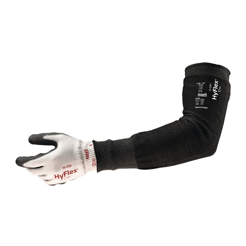 Manchette HyFlex 11-250 305 mm noir tissu Intercept HPPE EN 388 catégorie EPI II ANSELL