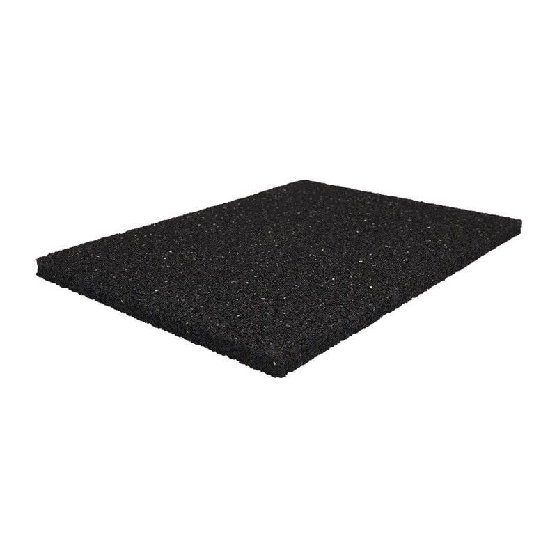 Tapis de protection de bâtiment l. 1,25 m l. 10 m épaisseur 10 mm noir caoutchouc granulé sans insert tissé