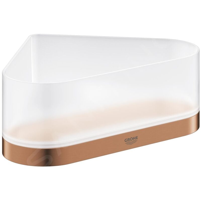 Selection - Tablette de douche, avec support, d'angle, verre/Warm Sunset brossé 41038DL0 - Grohe