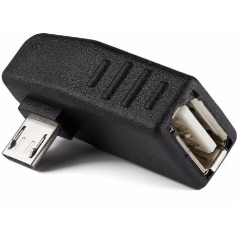 Nouvel adaptateur micro USB mâle vers USB femelle coudé à 90 degrés, adaptateur micro USB OTG coudé latéralement