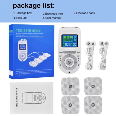 Nouvel appareil de stimulation musculaire électrique TENS, EMS, acupuncture, massage du visage et du corps, thérapie numérique Herald, appareil de massage par électrostimulation 04664-AquaForge