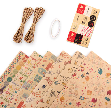 Nouvel emballage cadeau en papier kraft orné d'un motif de notes de musique, idéal pour la Saint-Valentin ou les anniversaires.