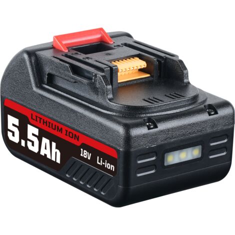 Nouvelle Batterie pour MAKITA Outil sans Fil 18V Li-ION LXT 5.5Ah BL1850B BL1830B avec indicateur BL1860B BL1840B BL1830 BL1850 BL1860 BL1820 BL1815