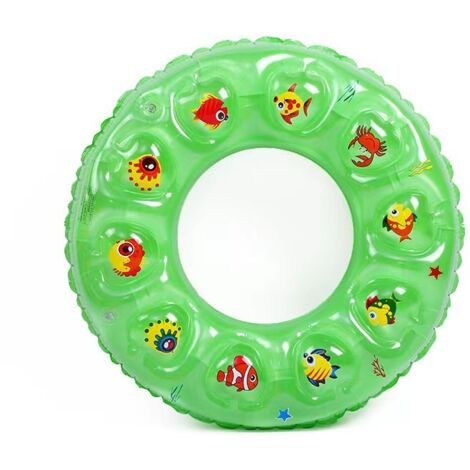 Nouvelle bouée gonflable double couche épaisse pour enfants, anneau en cristal, jouet de natation double air, verte