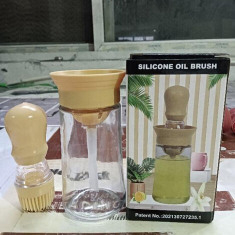 nouvelle bouteille d'huile de Type presse avec des brosses en Silicone pot de Sauce BBQ distributeur d'huile d'olive brosse de cuisine bouteilles d'huile 02
