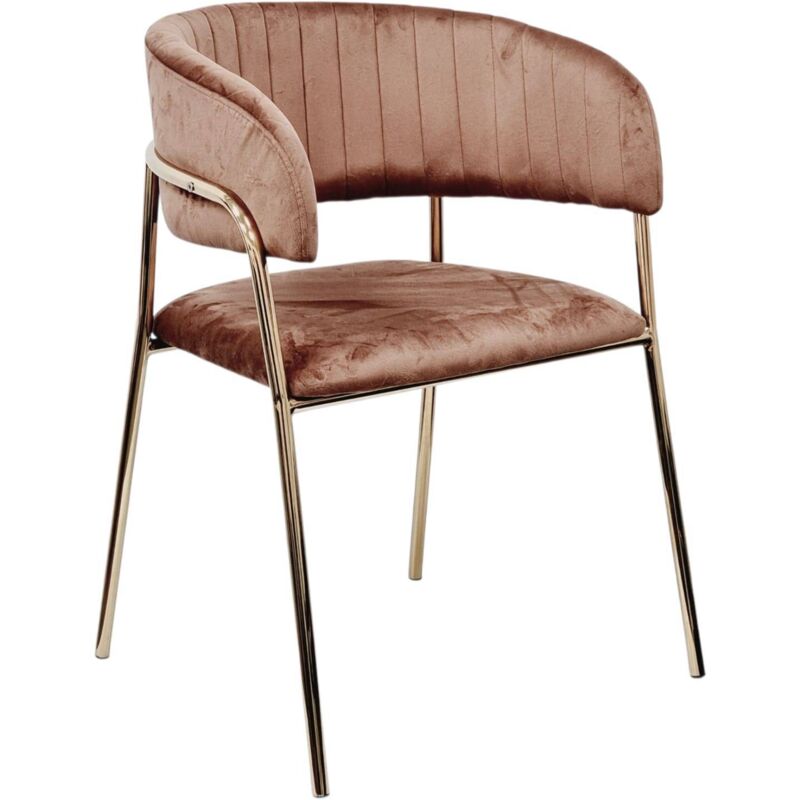 Nouvelle Chaise en velours bronze Pieds dorés Pizzeria