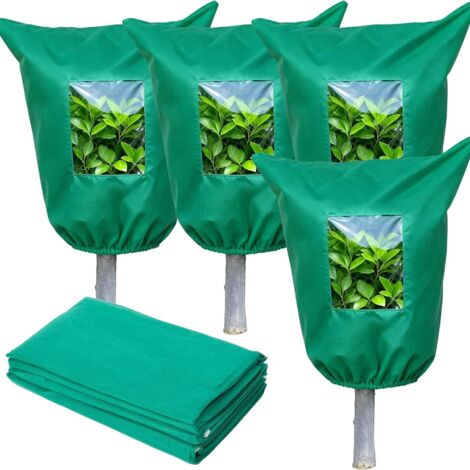 Nouvelle couverture hivernale amovible avec fenêtre d'inspection et fermeture éclair, housse de protection antigel épaisse pour arbres fruitiers et arbustes