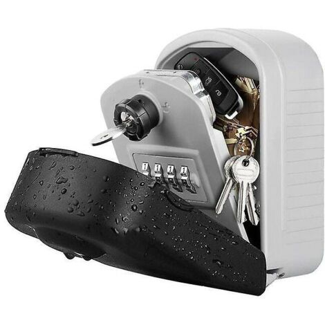 [Nouvelle génération] Grand coffre-fort à code et clés de secours, boîte à clés murale avec protection extérieure pour usine, voiture, garage - AquaForge