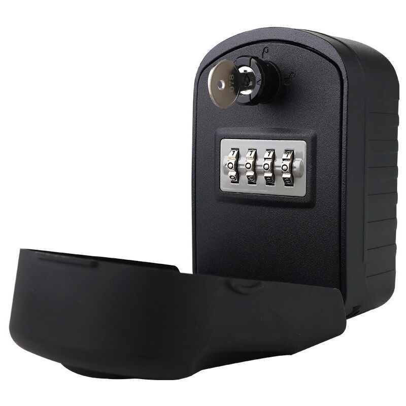 Nouvelle génération] Noir Sécurisée Grand Boîte à Clefs avec Code & Clés d'urgence, Boîte a Clefs Murale avec Couvercle de Protection Extérieur pour