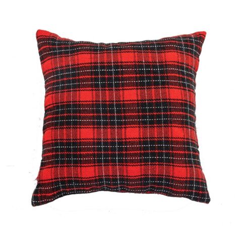 Nouvelle housse de coussin de Noël à carreaux rouges 45×45cm pour canapé