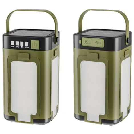 Nouvelle lampe de camping multifonctionnelle pliable à quatre feuilles avec batterie solaire portable et grande capacité.