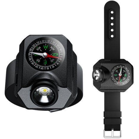 Nouvelle lampe de poignet XPG pour le camping en extérieur, la survie en escalade et l'aventure, avec boussole et éclairage LED.