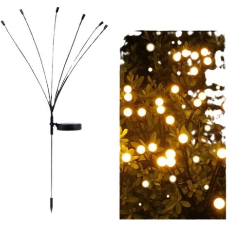 Nouvelle Lampe Solaire 10 Têtes Luciole Oscillante, Lumière Chaude, 2 Modes, Étanche, Décoration Jardin Extérieur