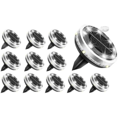 Nouvelle Lampe Solaire Encastrable Sol à Éclairage Latéral, LED Blanche, Lot de 1, Décoration Jardin Chemin Extérieur