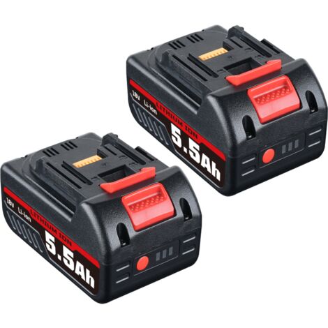 Nouvelle Lot de 2 batteries 18V 5500mAh Li-ion de rechange pour Makita BL1850B BL1860B BL1850 BL1860 BL1830 BL1840 BL1835 BL1845 BL1820 BL1815 BL1830B avec indicateur LED