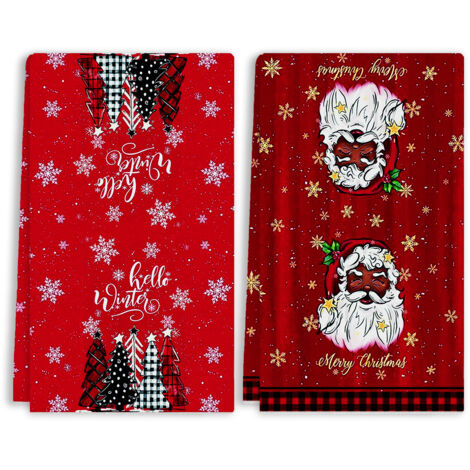 Nouvelle serviette de table décorative sapin de Noël à motif dessin animé, en promotion  Serviette de cuisine de Noël, serviette de sport