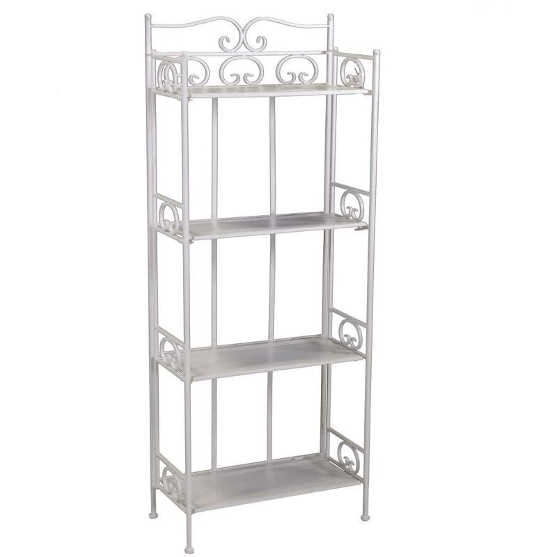 Nouvelle étagère en métal jessica 4 étages brosse blanche cm47x23,5h120