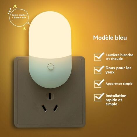 nouvelle veilleuse led mini a brancher pour chambre adulte veilleuse bebe allaitement lampe de chevet protection oculaire couleur bleue
