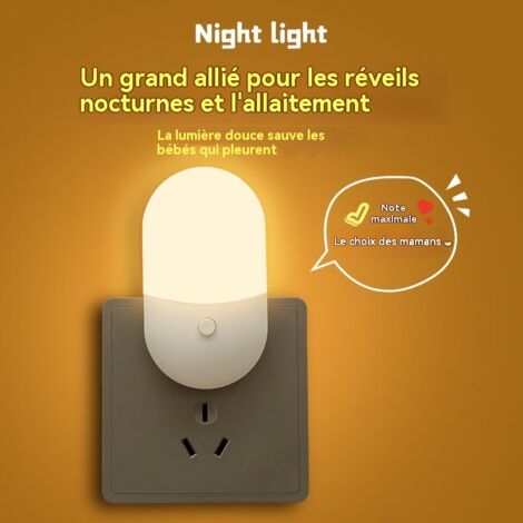 nouvelle veilleuse led mini a brancher pour chambre adulte veilleuse bebe allaitement lampe de chevet protection oculaire couleur ivoire