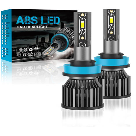 Nouvelles Ampoules Phare LED Auto H11 5530 CSP, 300% Plus Lumineuses 16000LM 6000K, Douille Réglable 360°, Lot de 2