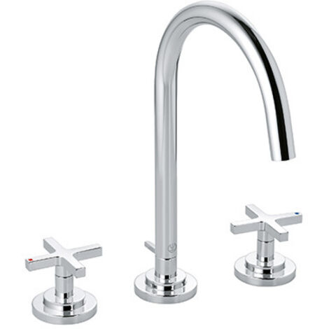 NOVA FONTE Waschtischarmatur CLASSIC Dreilochmontage chrom