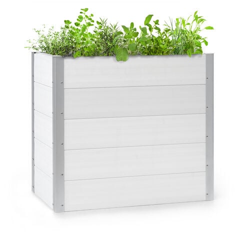 main image of "Nova Grow Raised Planter 100 x 91 x 50 cm WPC Wood Look White"