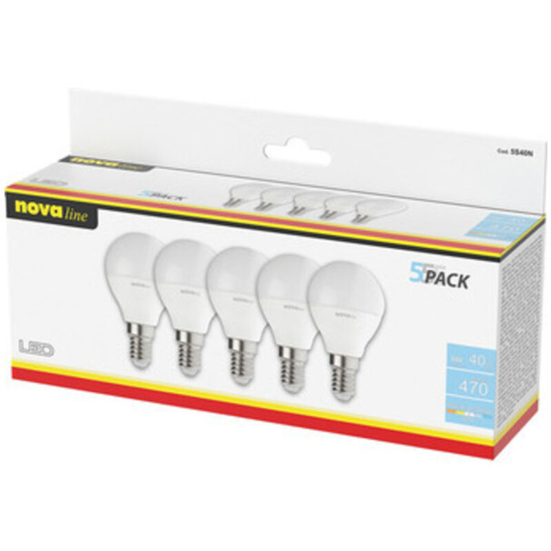 Nova Lampada Led Sferetta E14 4,9w 4000k Pz.5