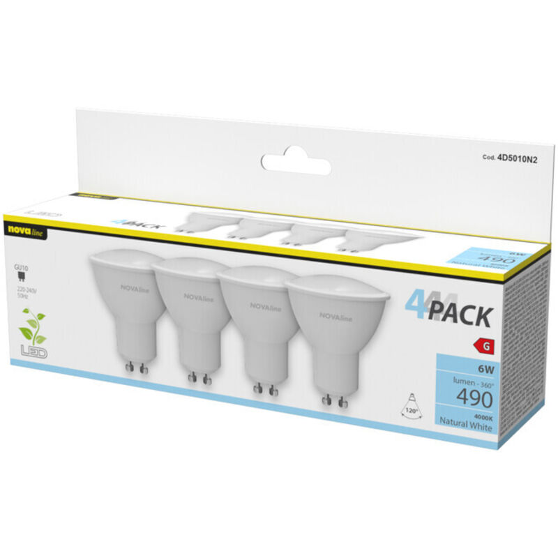 Nova Lampada Led Spot Gu10 6w 490lm 4000k Pz.4