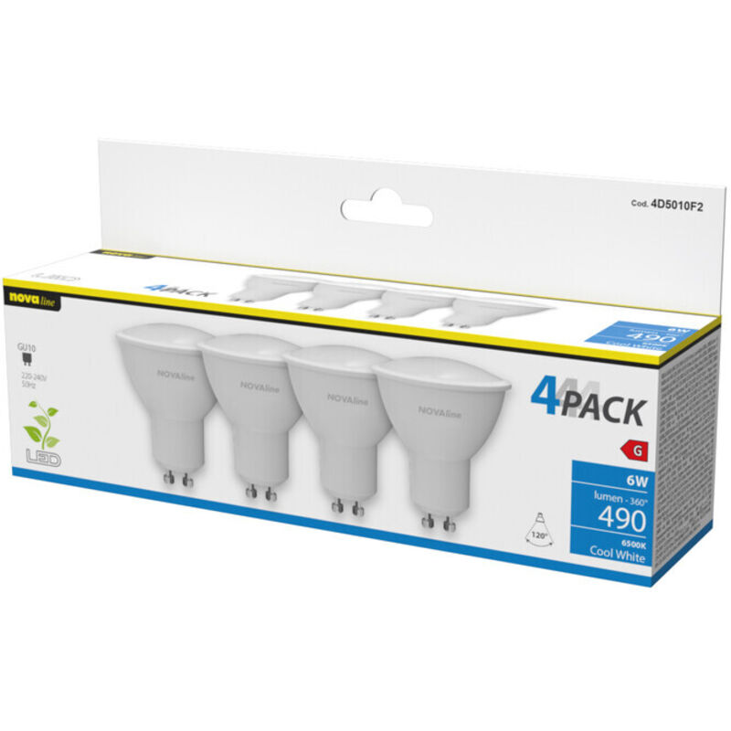 Nova Lampada Led Spot Gu10 6w 490lm 6500k Pz.4