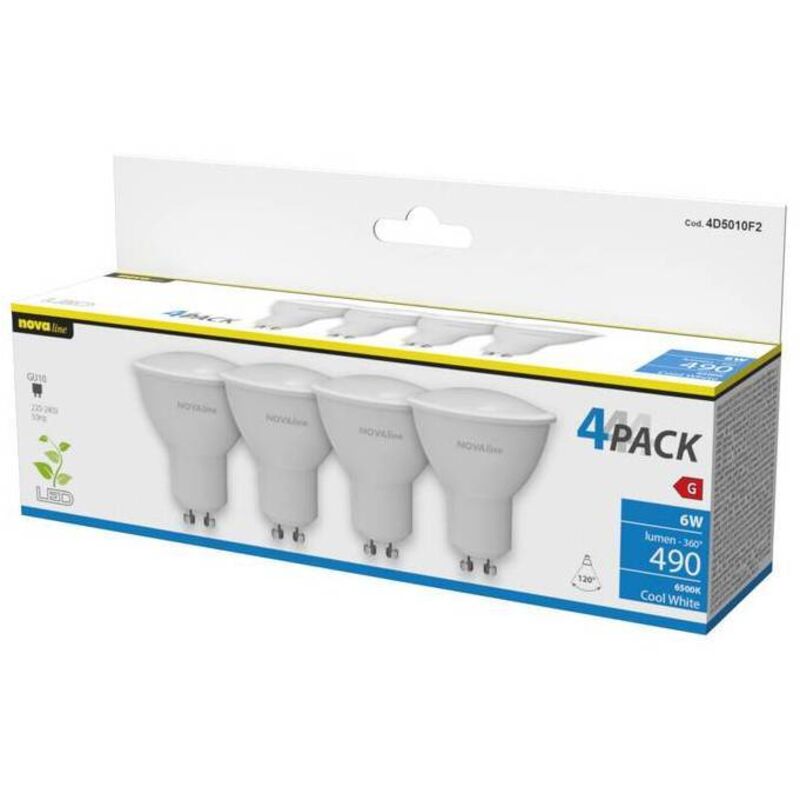 Nova Lampada Led Spot Gu10 6w 490lm 6500k Pz.4