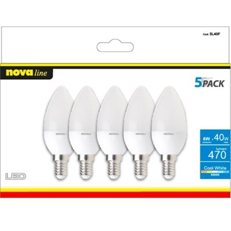 NOVA LAMPADINA LED OLIVA E14 4,9W 4000K 5 PZ