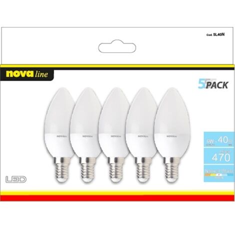 NOVA LAMPADINA LED OLIVA E14 4,9W 6500K 5 PZ