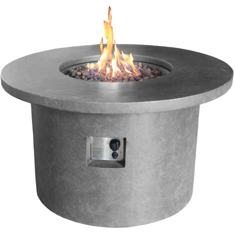 Nova Mackay Round Outdoor Garden Patio Gas Fire Pit Table