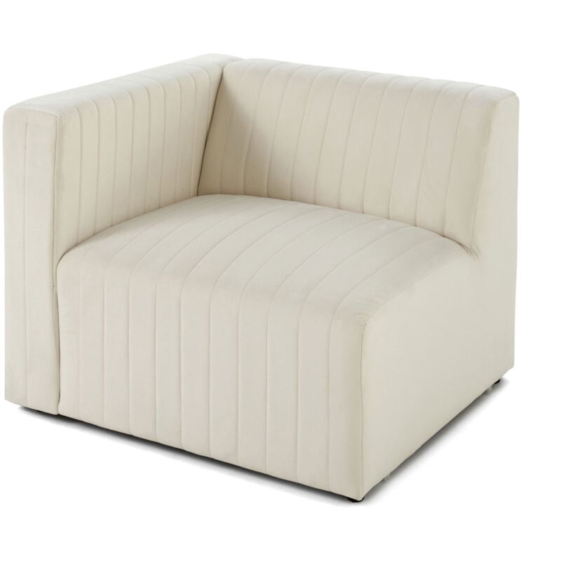 Lisa Design - Nova - module d'assise gauche - en velours - beige