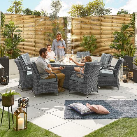 Nova - Olivia 8 Seat Outdoor Rattan Fire Pit Dining Set ... Nova - Olivia 8 Seat Outdoor Rattan Fire Pit Dining Set ... on Nova Outdoor Living Fire Pit id=37218